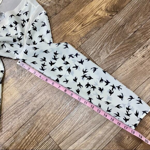 Cooper & Ella Sparrow Bird Print Peplum Top Size Small - Picture 11 of 12